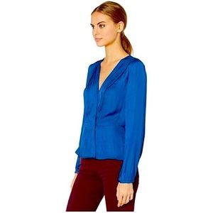 1.State Snap Front Blouse Royal Blue XS